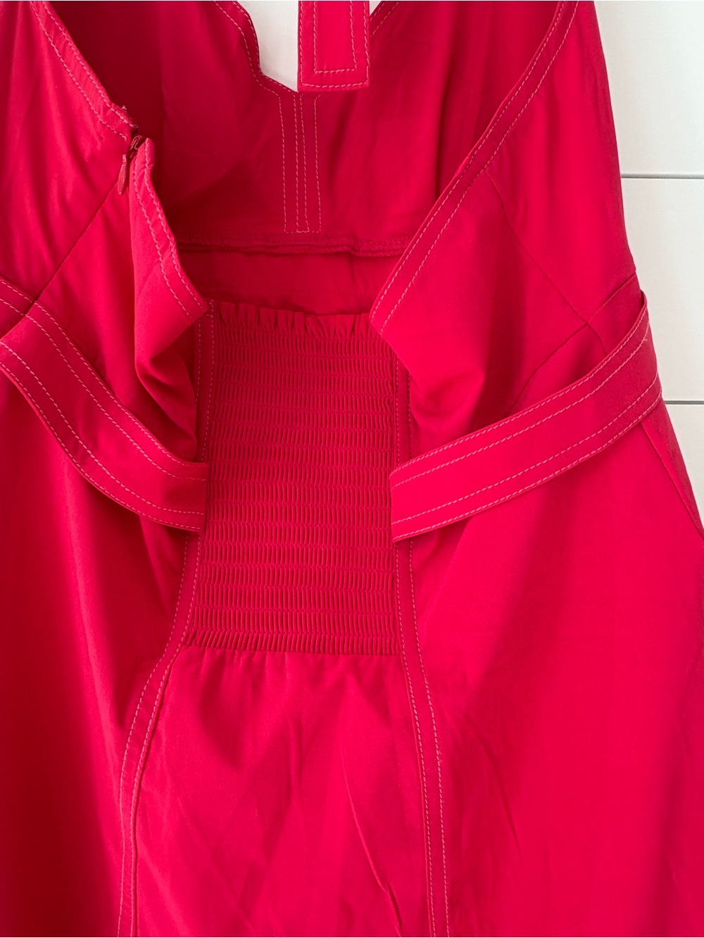 Athleta Pink Halter Midi Dress 12 Tall Built In Bra Pocket Active Travel - Picture 5 of 14